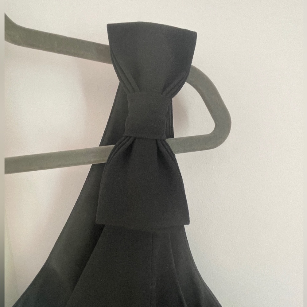 Eliza J Black Midi Dress with Shoulder Bows - Size 14